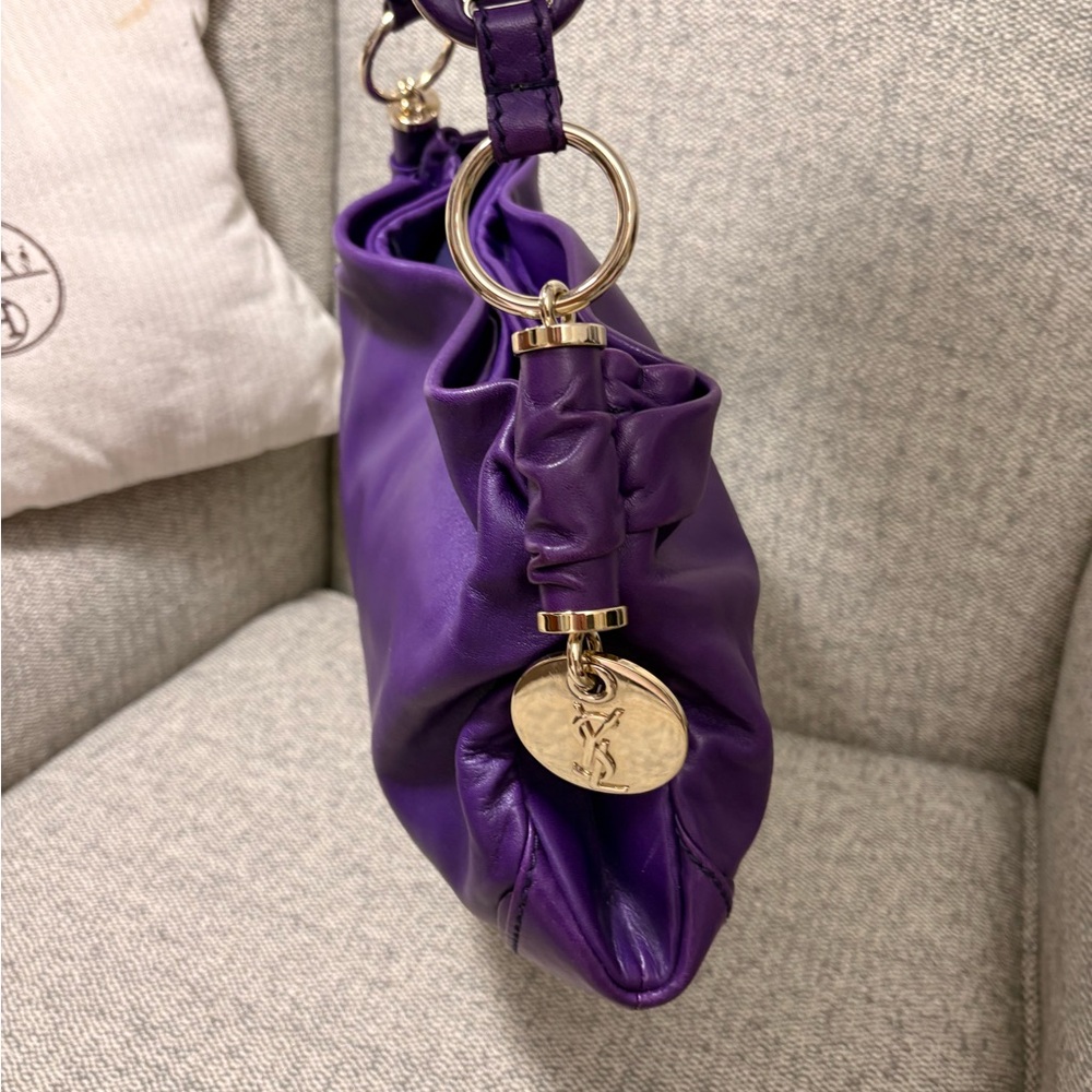 YSL Yves Saint Laurent Purple Hobo Bag - Picture 5 of 12